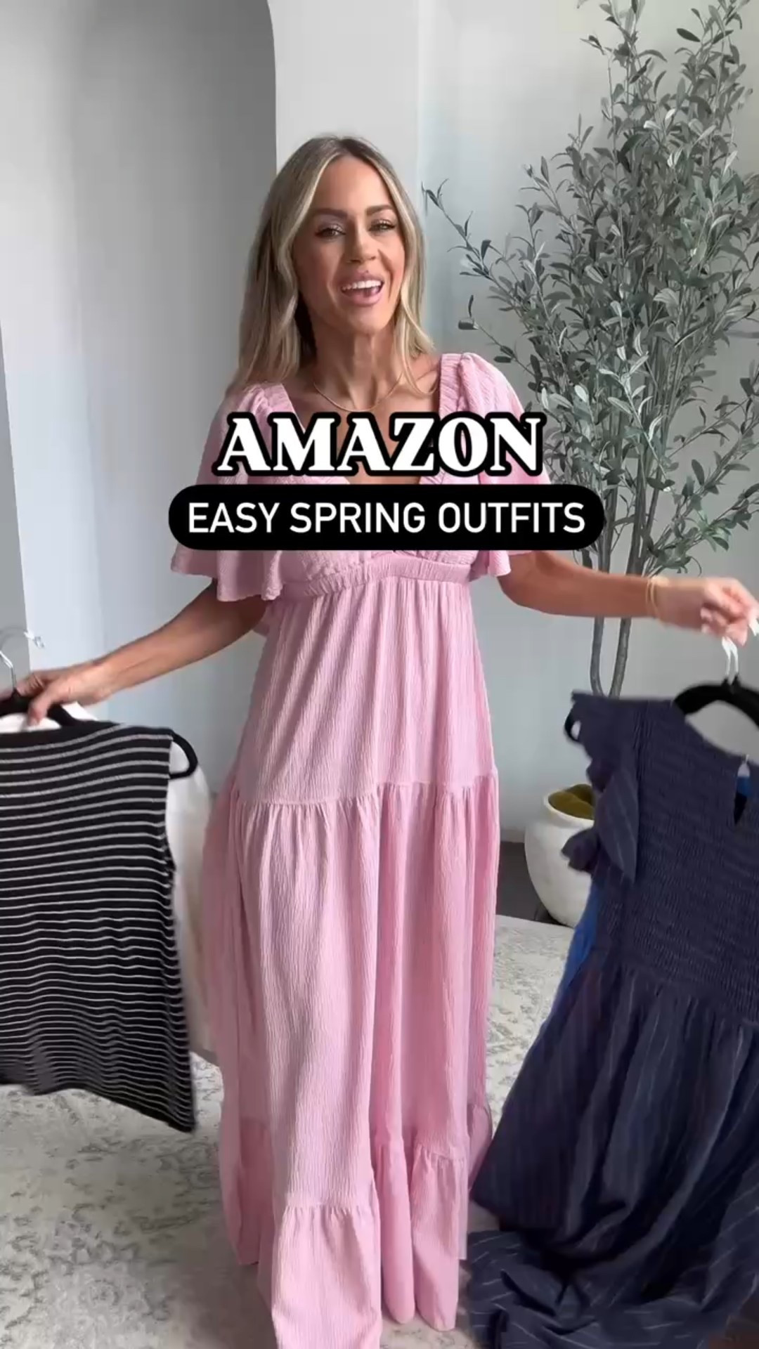 Amazon easy spring outfits!

Flutter sleeve smocked dress fits so well and is so flattering! 

Mini dress looks so cute with sneakers or sandals and could easily double as a swim coverup

The perfect oversized denim jacket, comes in white, black or two shades of blue denim

Striped matching set is soooo cute for a casual outfit and would be so cute on vacation. Also comes in solid colors 



#LTKFindsUnder50 #LTKOver40 #LTKStyleTip