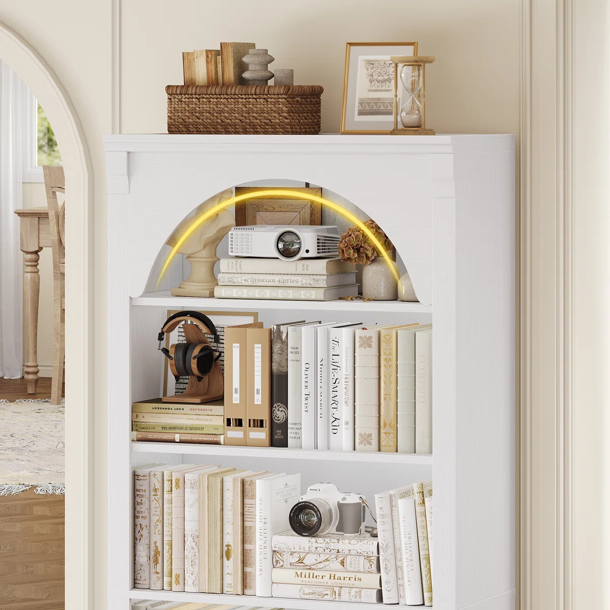 72.3"h X 29.5"w Arched 6-tier Bookcase, 2-pack Set With Thick Shelves | Wayfair North America