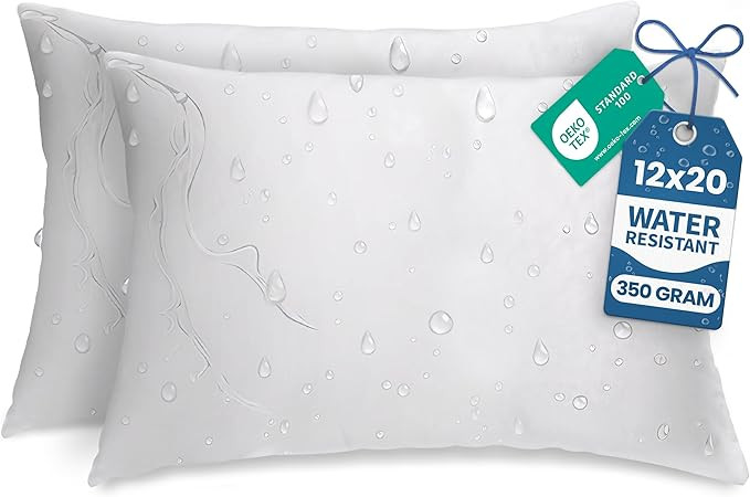 Utopia Bedding Outdoor Pillow Inserts 12 x 20 Inches (Pack of 2, White), Water Resistant Garden T... | Amazon (US)
