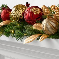 Twas the Night Before Christmas UV Protected Pre-Lit Faux Wreath &amp; Garland | Williams-Sonoma
