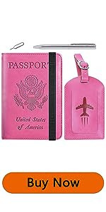 Passport Holder Cover Wallet RFID Blocking Leather Card Case Travel Accessories for Women Men (Pi... | Amazon (US)