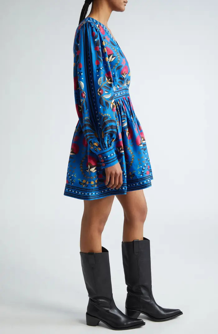 FARM Rio Palms Paradise Long Sleeve Wrap Minidress | Nordstrom | Nordstrom