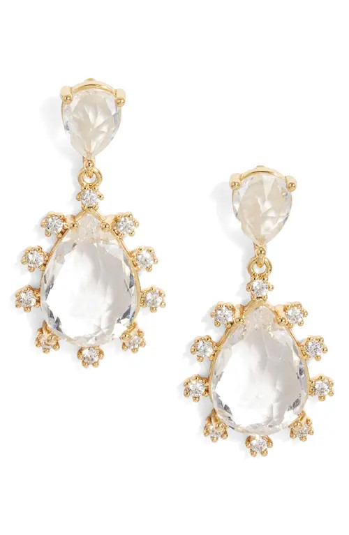 Nordstrom Crystal Drop Earrings in Clear- Gold at Nordstrom | Nordstrom