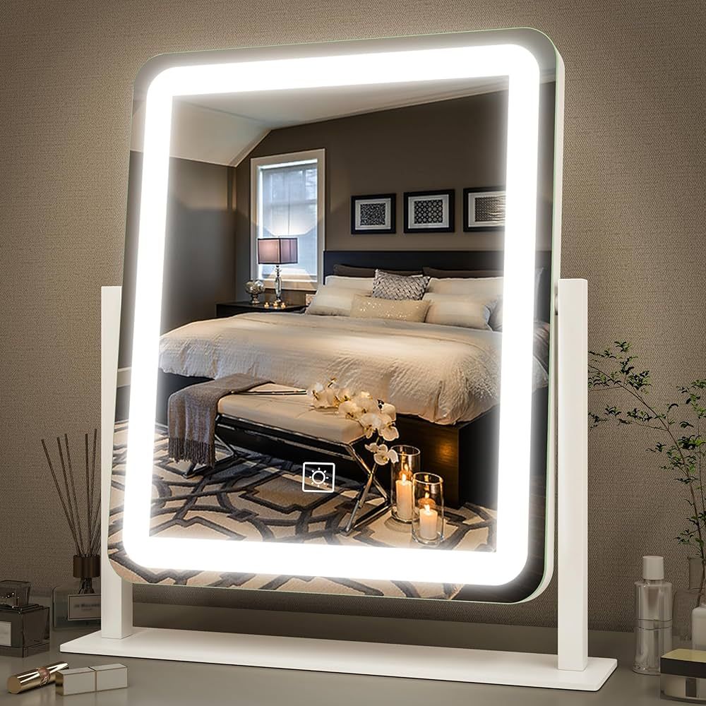 FENNIO Vanity Mirror with Lights - 15"x12.6" LED Lighted Makeup Mirror, Large Makeup Mirror with ... | Amazon (US)
