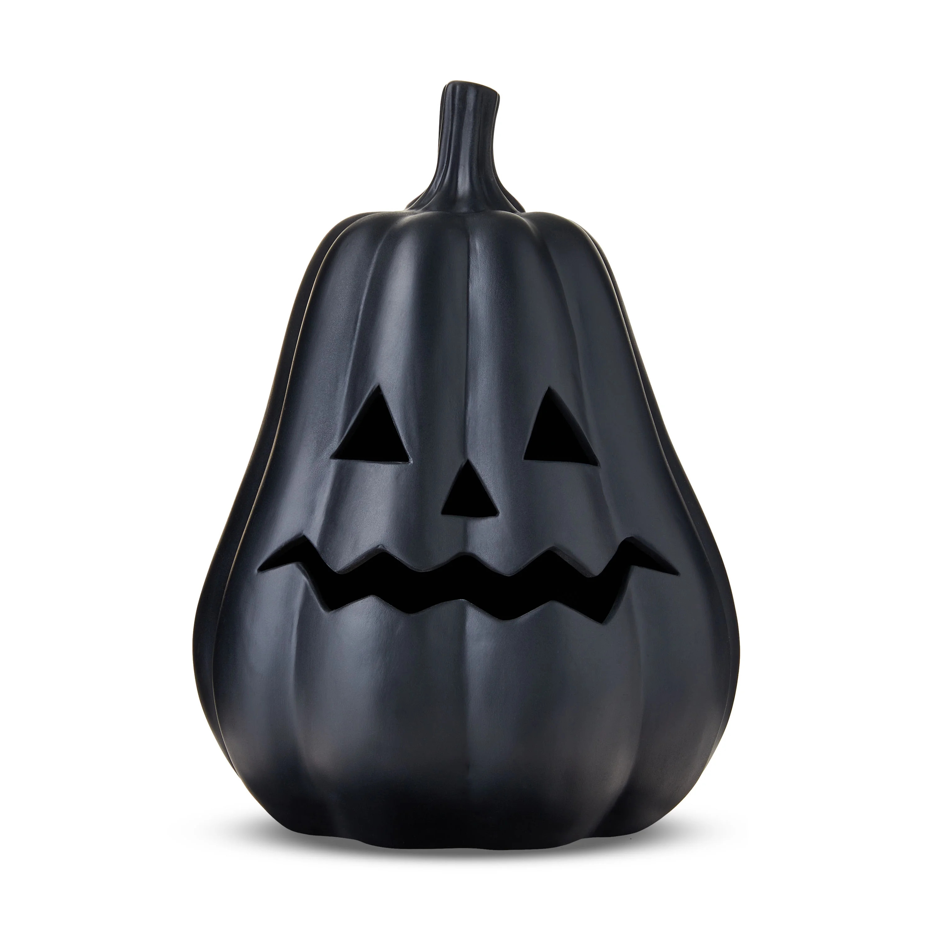 Clay Jack-o'-Lantern Tabletop Decor, Black, 13", Harvest by Way To Celebrate - Walmart.com | Walmart (US)