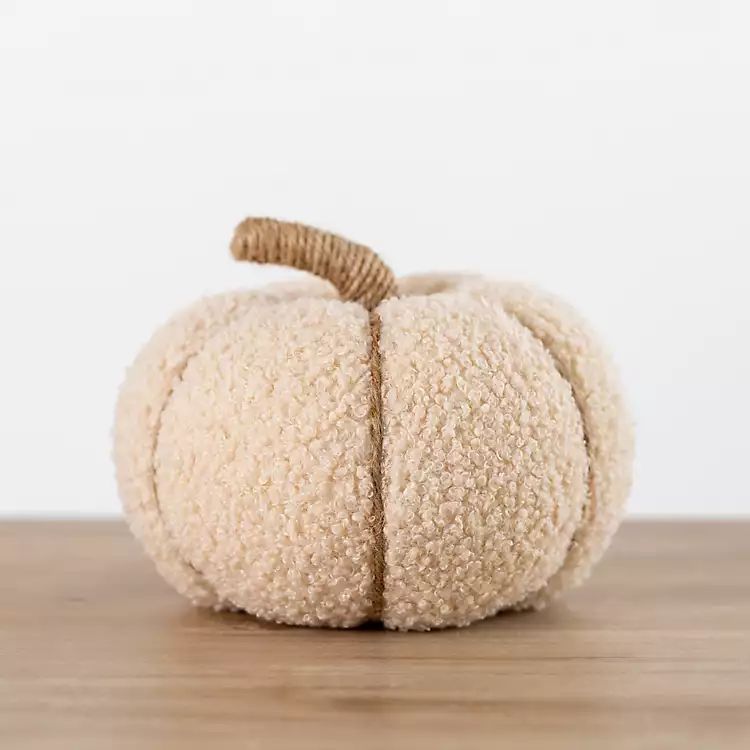 Cream Sherpa Harvest Plush Pumpkin, 4.5 in. | Kirkland's Home