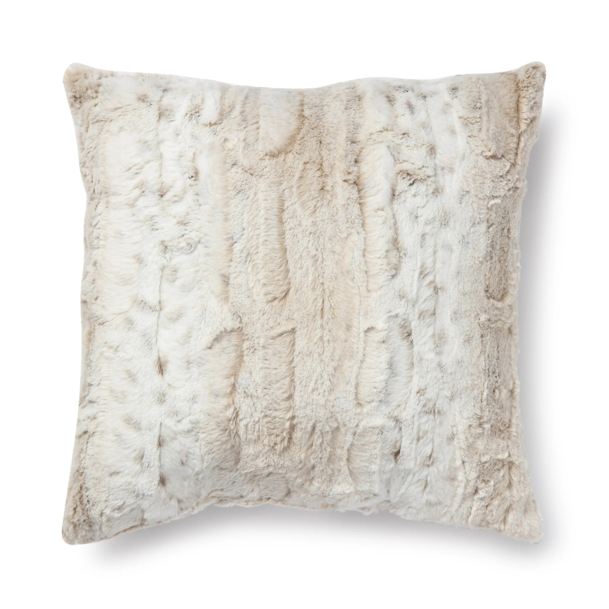Mainstays Faux Snow Leopard Fur Decorative Square Pillow, 18" x 18", Leopard | Walmart (US)