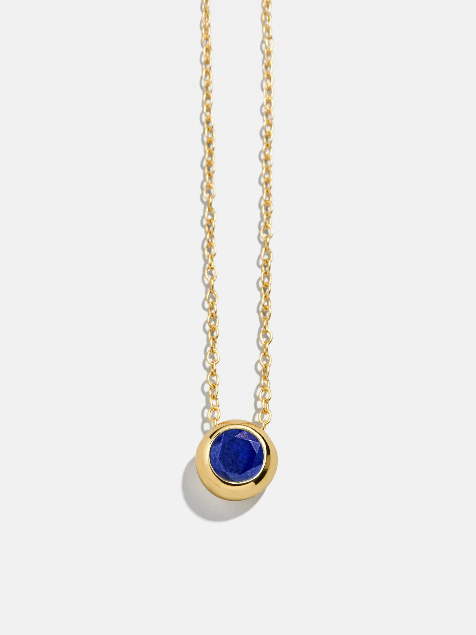 18K Gold Birthstone Pendant Necklace - Sapphire | BaubleBar