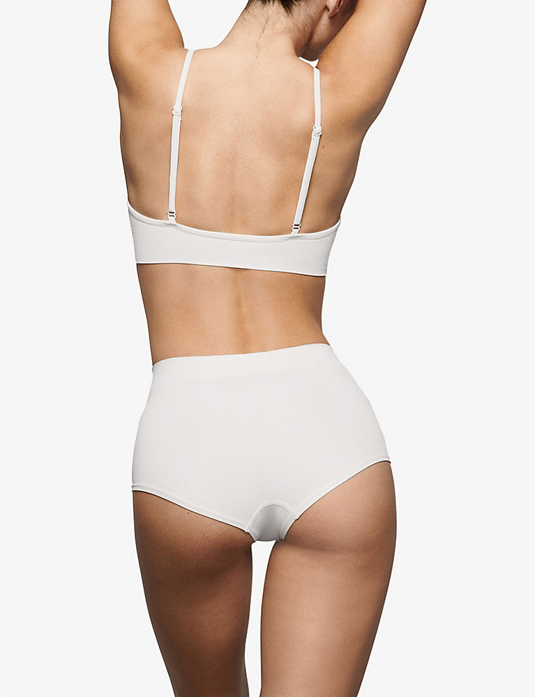 SKIMS Smoothing V-neck stretch-woven bralette | Selfridges