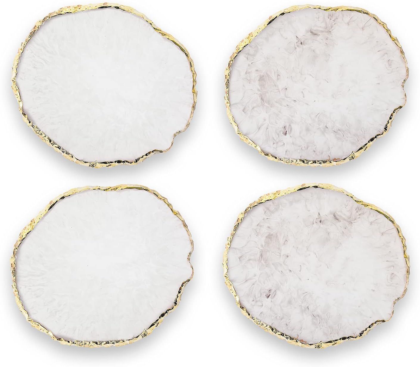 Amazon.com: Coenii Coasters for Drinks, Set of 4 Resin Imitation Agate Polished Dyed Sliced Coast... | Amazon (US)