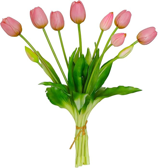 DAYHAP Artificial Flowers 10pcs Fake Tulips Real Touch, Faux Latex Tulips Flowers with Gift Box S... | Amazon (US)