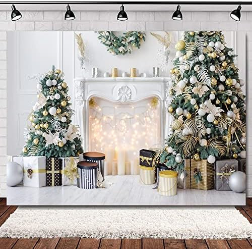 WOLADA 10x8FT Fireplace Backdrop Christmas Backdrop Fireplace Backdrops for Photography Xmas Home Pa | Amazon (US)
