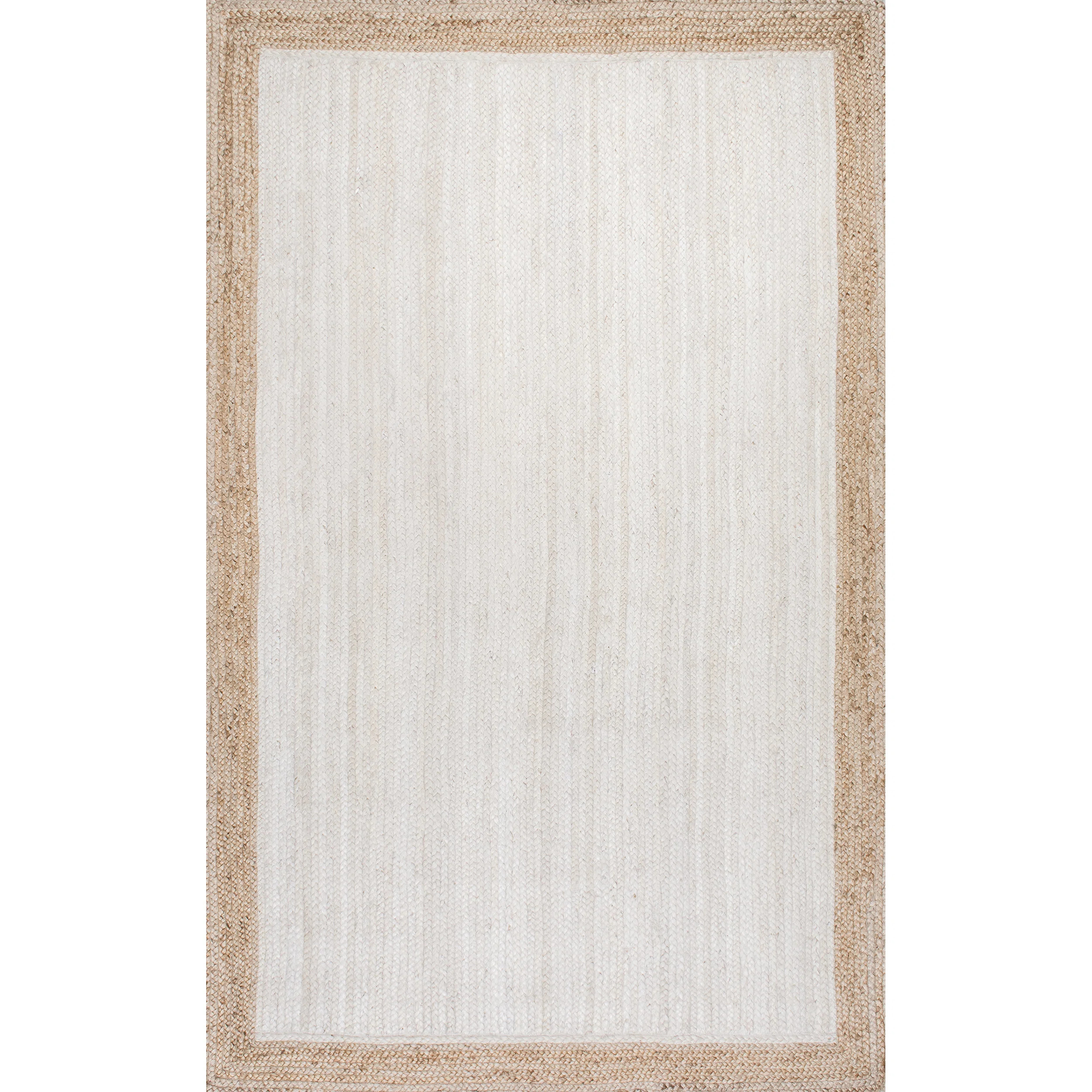 Palermo Casual Bordered Power Loom Jute Off White Rug | Wayfair North America