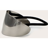 Silver Oversized Metal Detail Hair Bobble | PrettyLittleThing UK