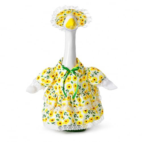 Yeweian Spring Summer Porch Goose Outfit for 23 Inch Goose Statue, Sunflower Porch Goose Clothes with Lace Trim and Matching Hat, Cute Goose Statue Clothes for Outdoor Yard Lawn Patio Garden Decor | Amazon (US)