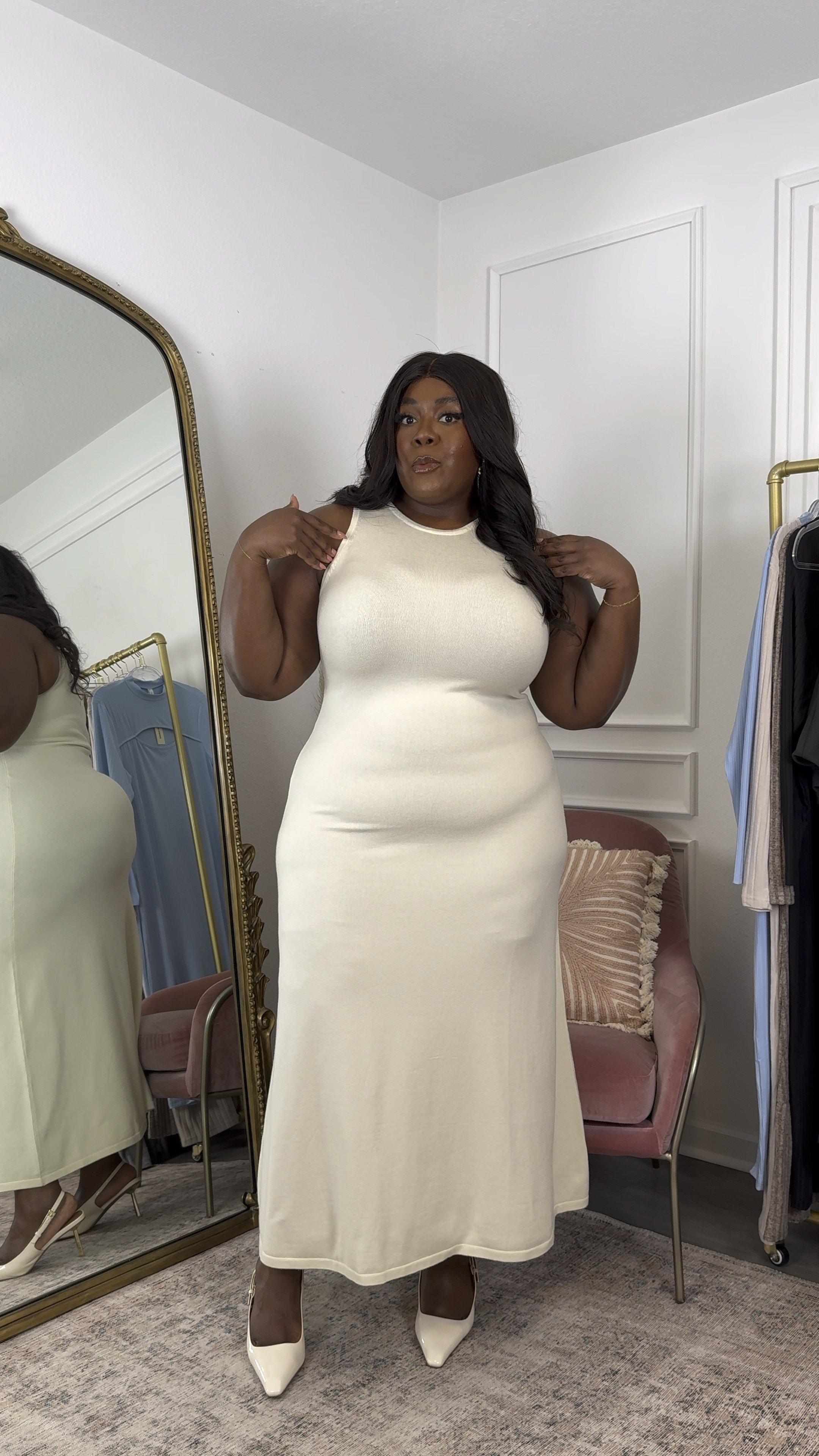 How Quiet Elegance of me!✨ This dress reminds of Olivia Pope. You can add a thin belt on the waist or keep it simple like I did. Such great quality! 10/10

Wearing a 1X with shapewear 

knit dresses, plus size fashion, fall style 

#LTKPlusSize #LTKFindsUnder50 #LTKStyleTip