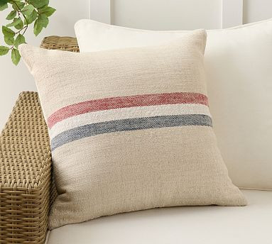Patriotic Striped Outdoor Pillow | Pottery Barn (US)