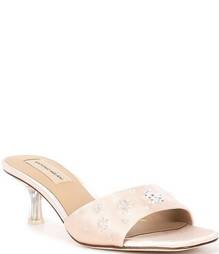 Brenley Satin Beaded Dress Slide Sandals | Dillard's