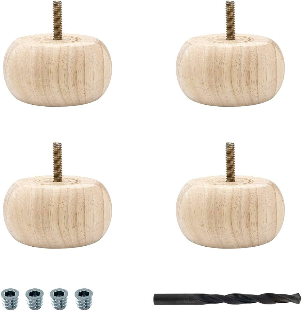 OUTWATER Architectural Products BUN32-UN 1-7/8 in. x 3-5/8 in. Unfinished Solid Hardwood Round Bun F | Amazon (US)