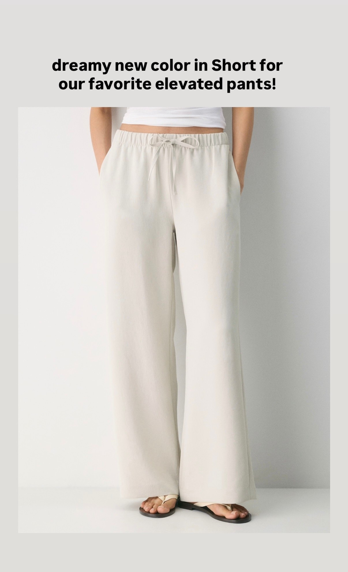 Short lengths go quickly. Best elevated drapey pull on pants. Wrinkle resistant and comes out of the wash ready to wear, no wrinkles.

Short still requires heels on some petites, I have also gotten regular length and hemmed to the perfect length. 

