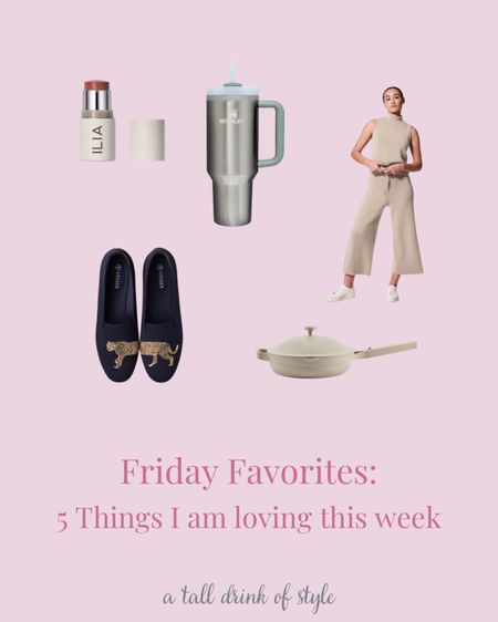 Friday Favorites. Five favorite things I am loving this week.

ILIA cream blush stick, Stanley tumbler, Spanx air essentials wide leg crop pants, Vivaia shoes, Always pan from Our Place

#LTKbeauty #LTKhome #LTKFind