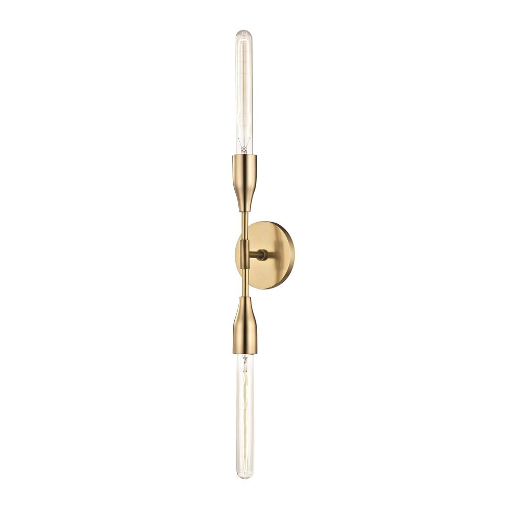 Mitzi by Hudson Valley Tara 2-light Aged Brass ADA Wall Sconce in Gold (As Is Item) | Bed Bath & Beyond