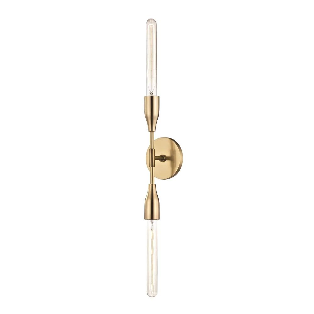 Mitzi by Hudson Valley Tara 2-light Aged Brass ADA Wall Sconce in Gold (As Is Item) | Bed Bath & Beyond