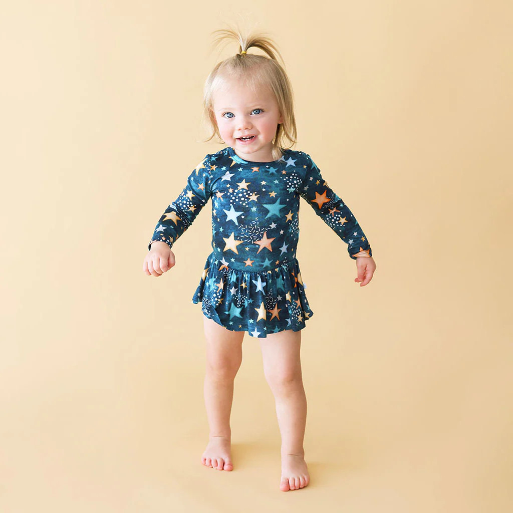 Stars Green Girl Twirl Onesie | Rogan | Posh Peanut