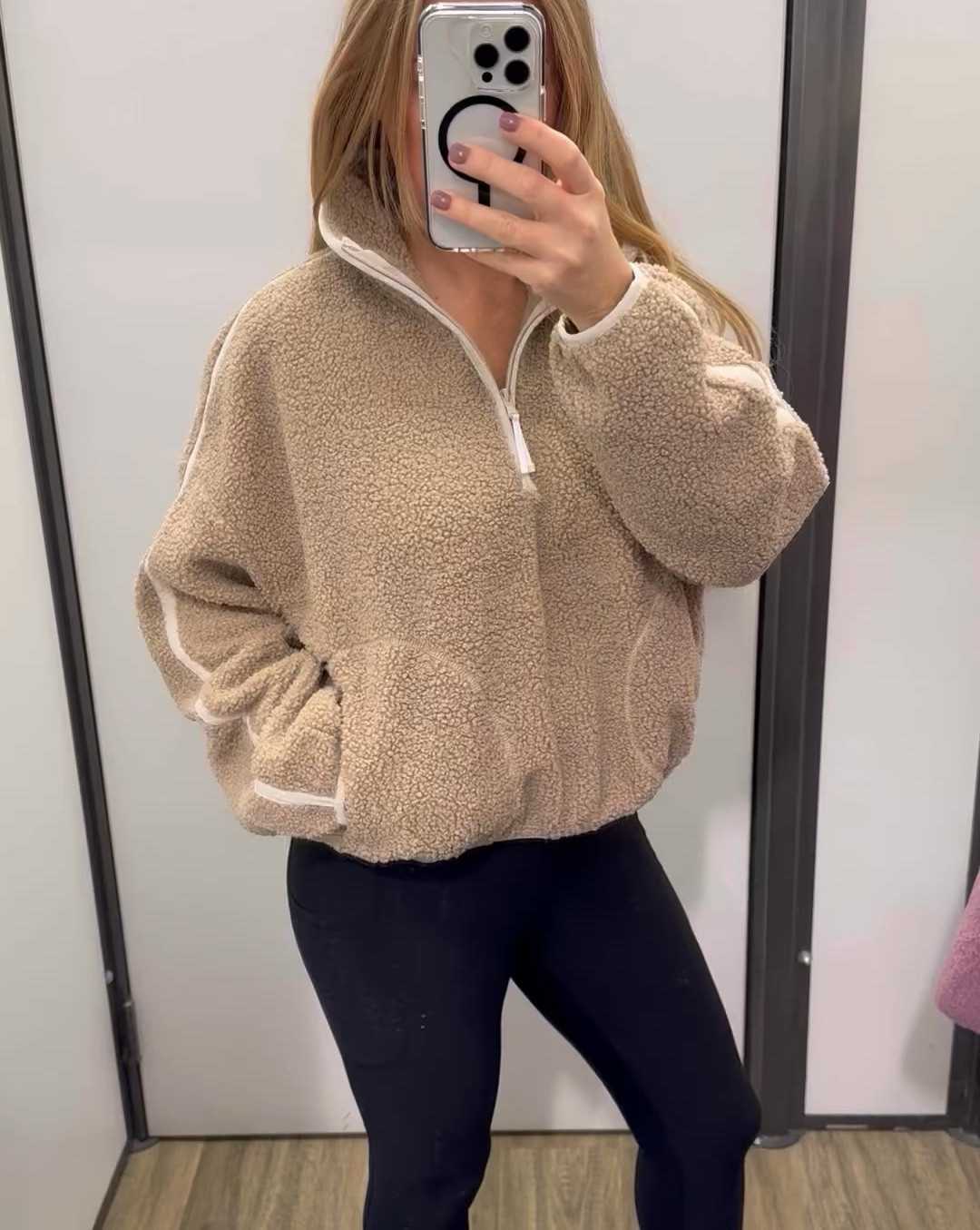 Sherpa Jackets on Sale at Old Navy!  Cropped jacket, full zip, pullover, womens. Fit true to size. I’m wearing a Medium. 
#falljacket #sherpa #sherpajacket #oldnavy 

#LTKFindsUnder50 #LTKActive #LTKSaleAlert