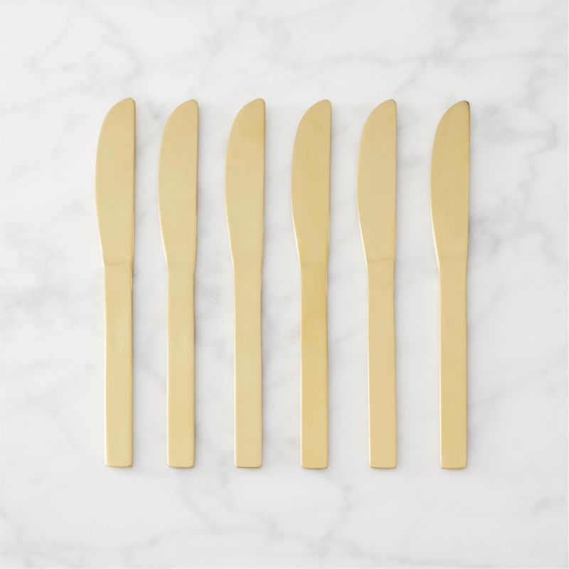 Set of 6 Mini Gold Cocktail Spreaders + Reviews | CB2 | CB2