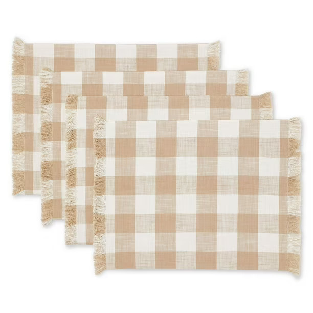 FRAÎCHE Spring Taupe Gingham Placemats, 4 pack | Walmart (CA)
