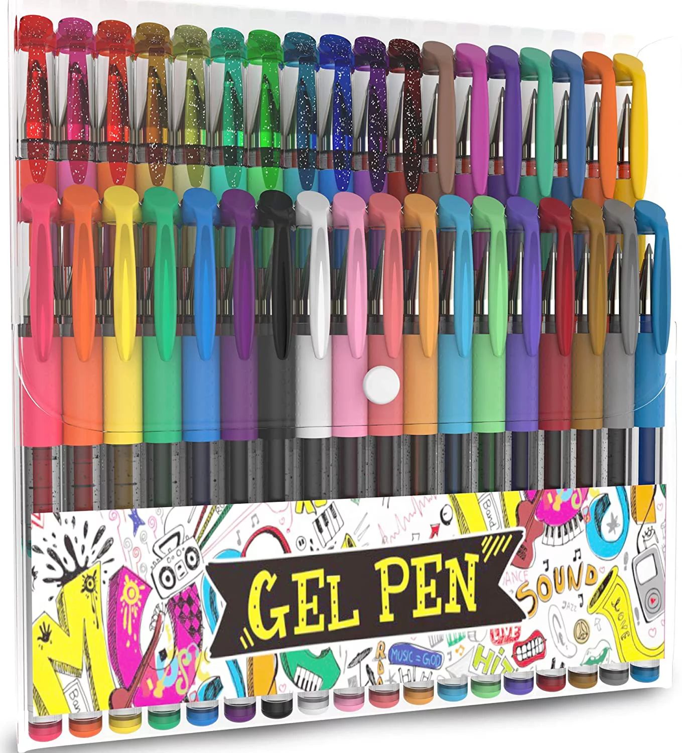 Nylea 36 Pack Glitter Gel Pens for Adult Coloring, Fine Tipped and Comfortable Grip Gel Markers S... | Walmart (US)