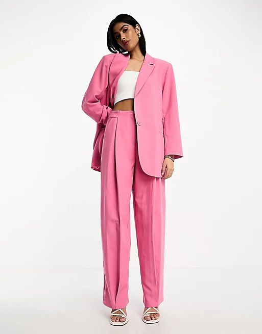 ASOS EDITION oversized blazer & wide leg pants in pink | ASOS | ASOS (Global)