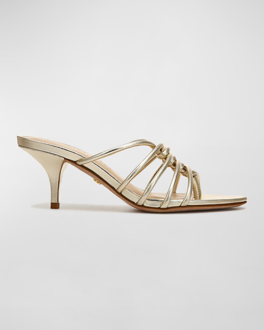 Gaffney Strappy Metallic Mule Heels | Neiman Marcus