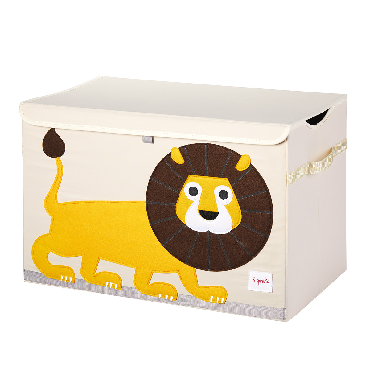 3 Sprouts Lion Toy Chest Natural | The Container Store