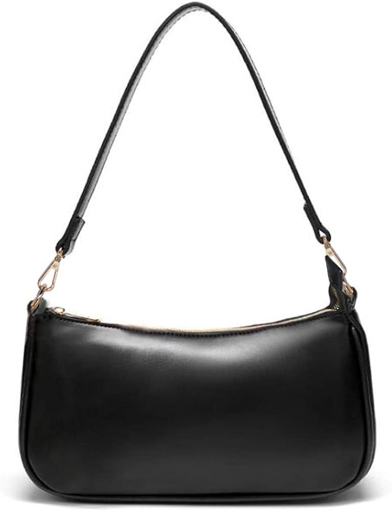 Shoulder Bag for Women Retro Vegan Leather Classic Clutch Tote HandBags Purses with Zipper Closur... | Amazon (US)