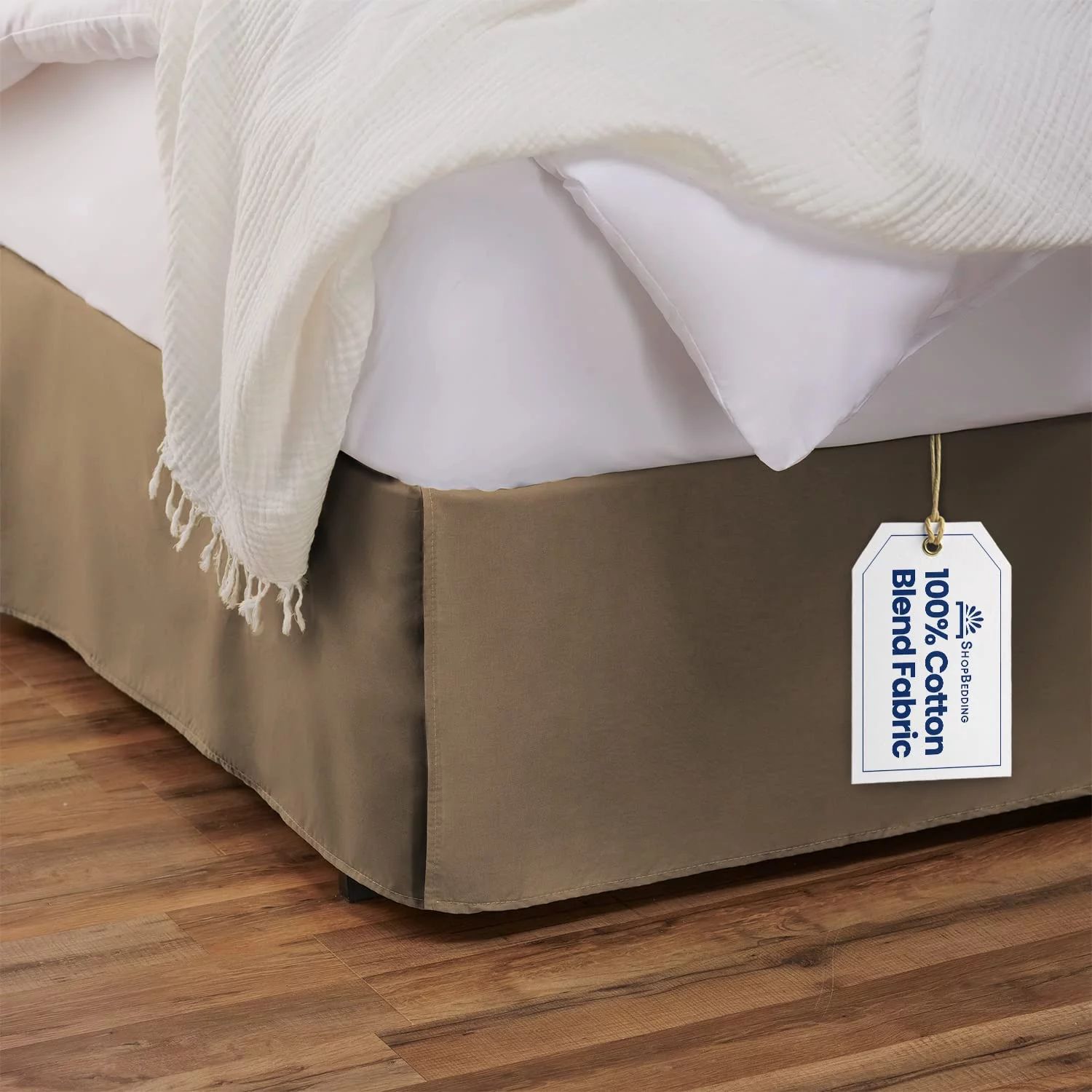 Tailored Bed Skirt - 21 inch Drop, Camel, KIng Bedskirt with Split Corners (Available in 14 Color... | Walmart (US)