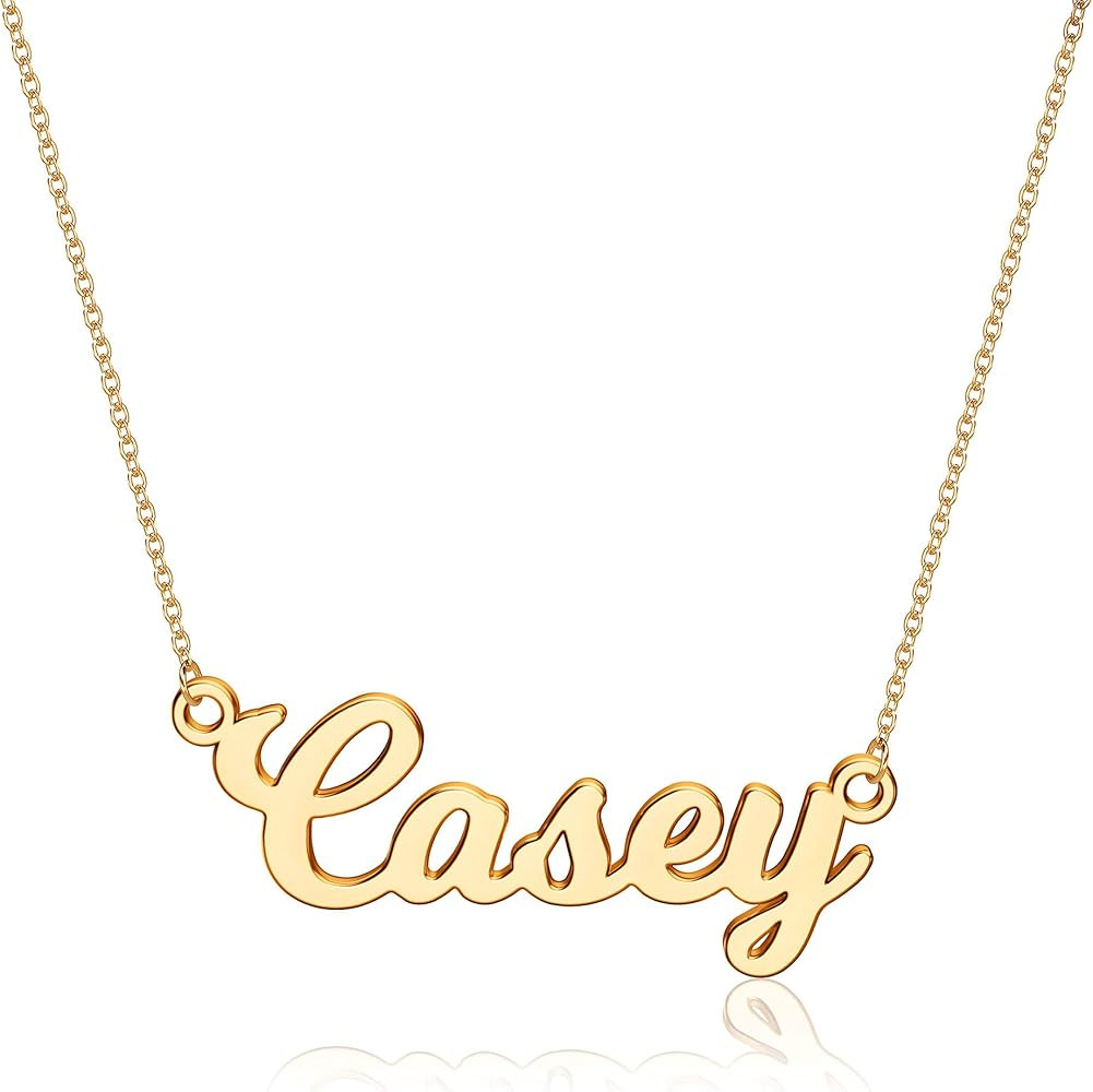 Ursteel Custom Name Necklace Personalized, 14K Gold Plated Personalized Name Necklace Dainty Name... | Amazon (US)