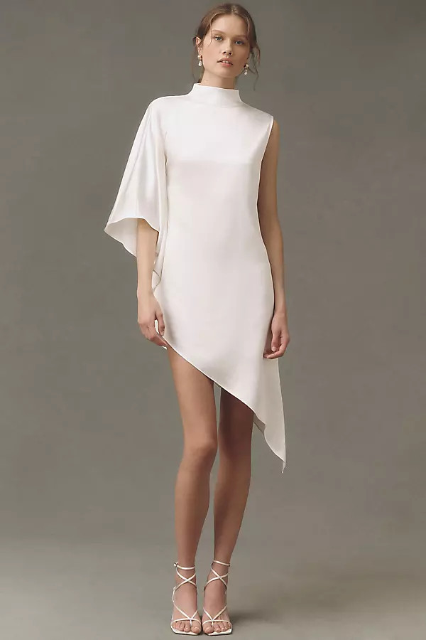 Mare Mare Satin Asymmetrical Mini Dress | Anthropologie (US)