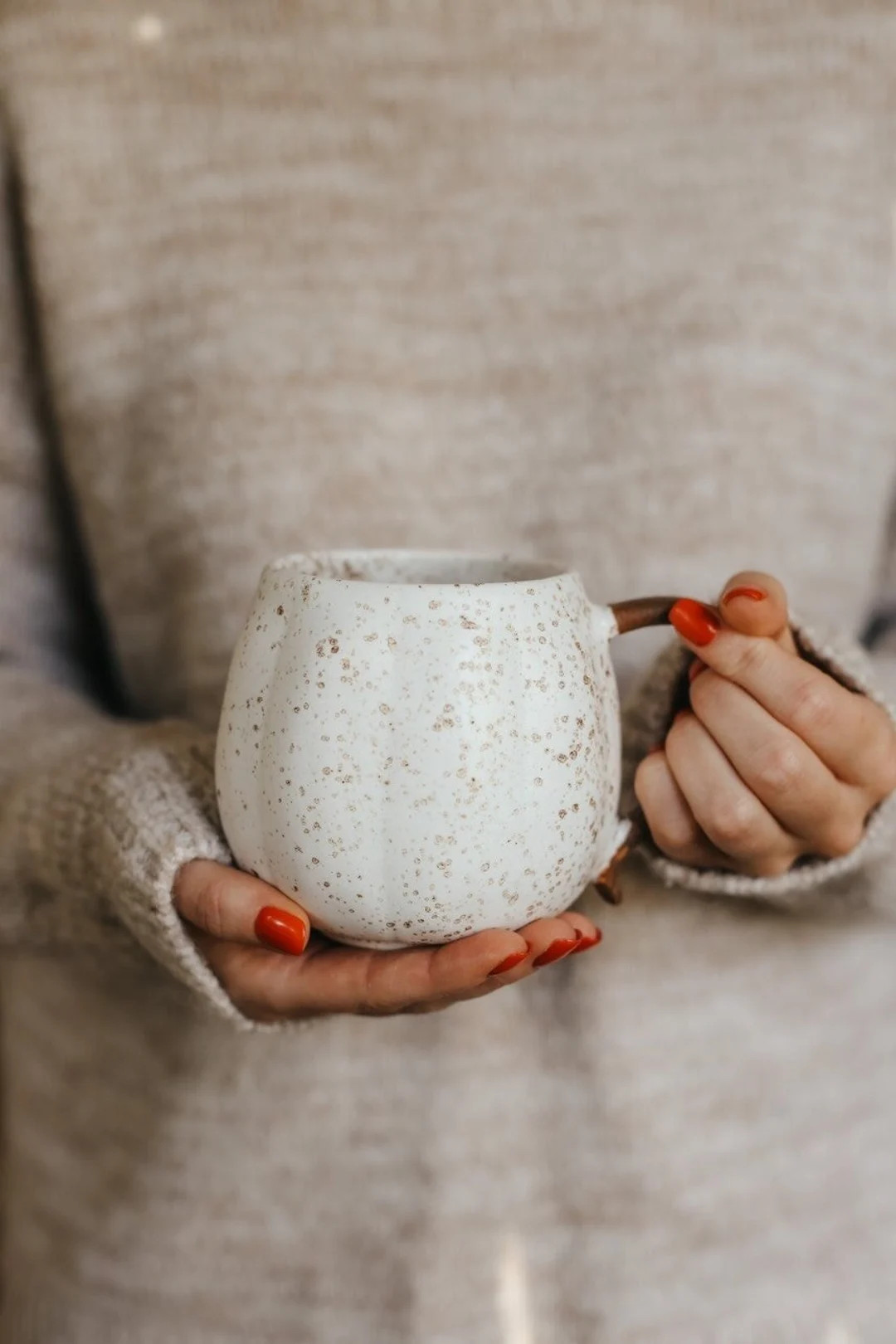 Pumpkin Shaped Mug, White Pumpkin Cup, Hello Pumpkin, Fall Mug, Handmade Clay Mug, Autumn Cute De... | Etsy (US)