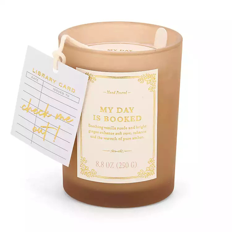 New! My Day is Booked Book Lover Jar Candle | Kirklands