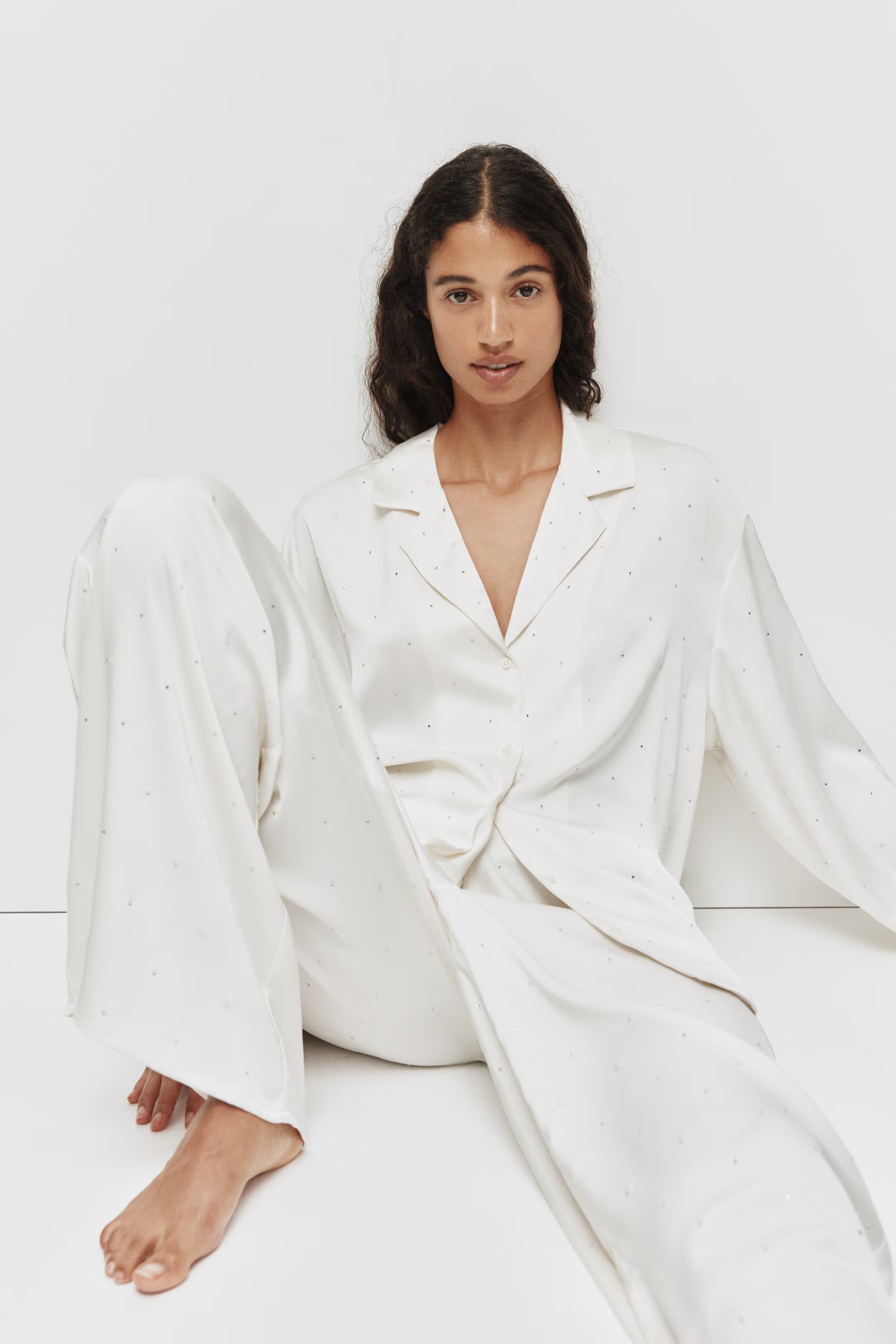 Embellished Satin Pajama Pants | H&M (US + CA)