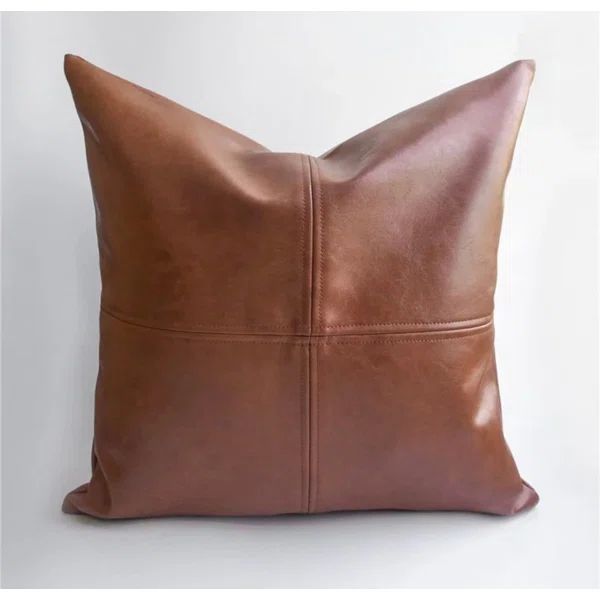 Cenat Square Faux Leather Pillow Cover | Wayfair North America