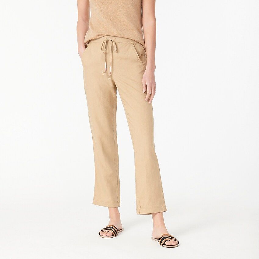 Tie-waist seaside pant in linen blend | J.Crew US