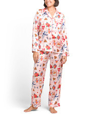 Satin Mon Couer Notch Collar Pajama Set | Clothing | Marshalls | Marshalls