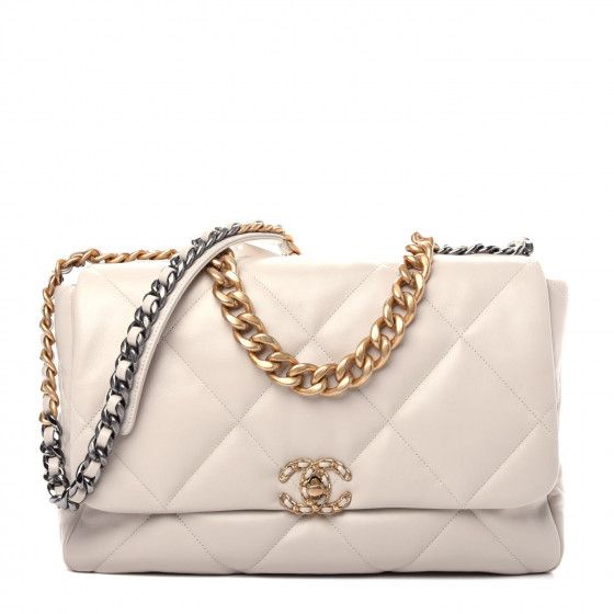 Lambskin Quilted Maxi Chanel 19 Flap Ivory | Fashionphile
