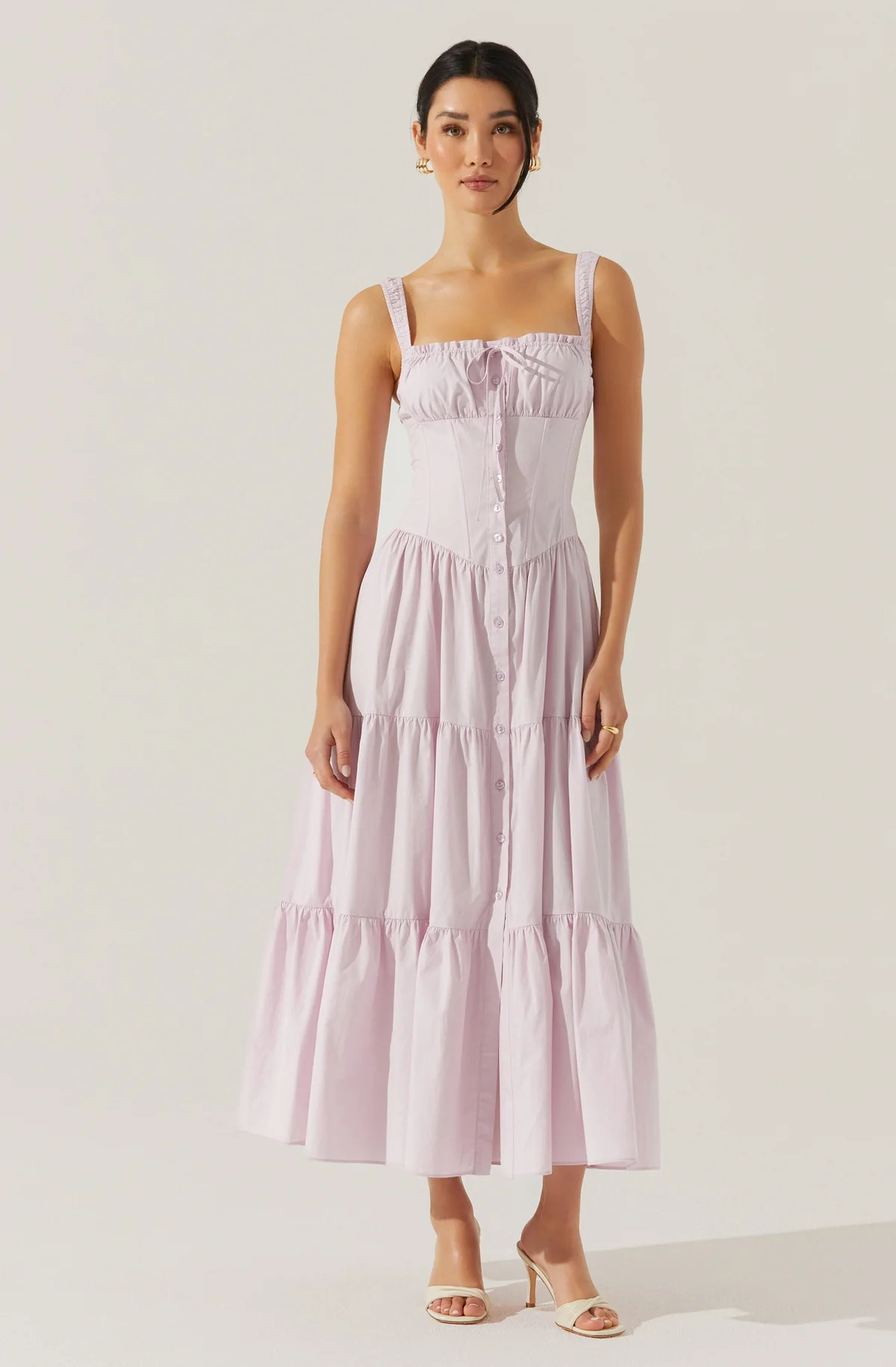 Temperance Tiered Milkmaid Maxi Dress | ASTR The Label (US)