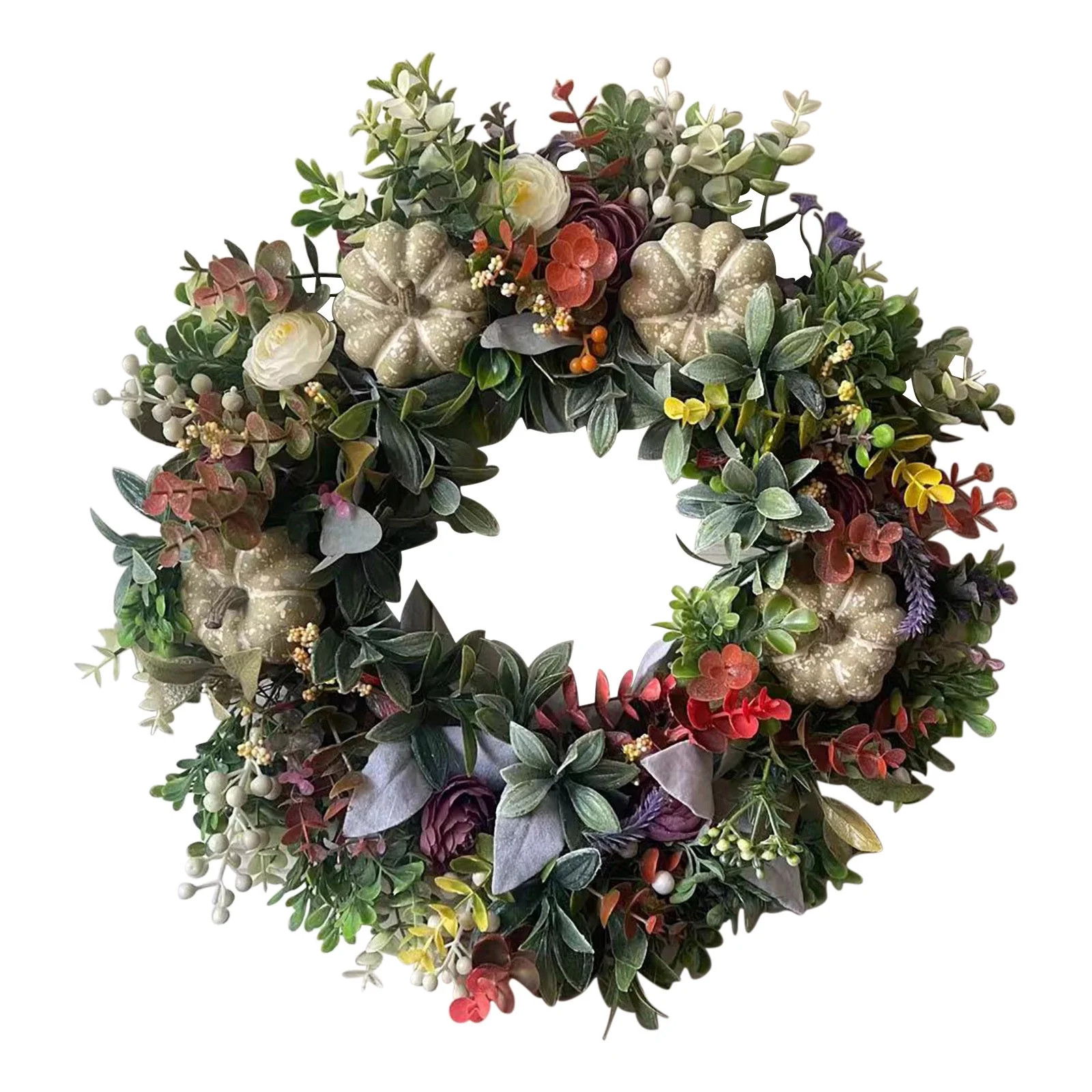 Tuscom Autumn Wreath for Front Door Outside, Fall Eucalyptus Farmhouse Wreath Rustic Autumn Wreat... | Walmart (US)