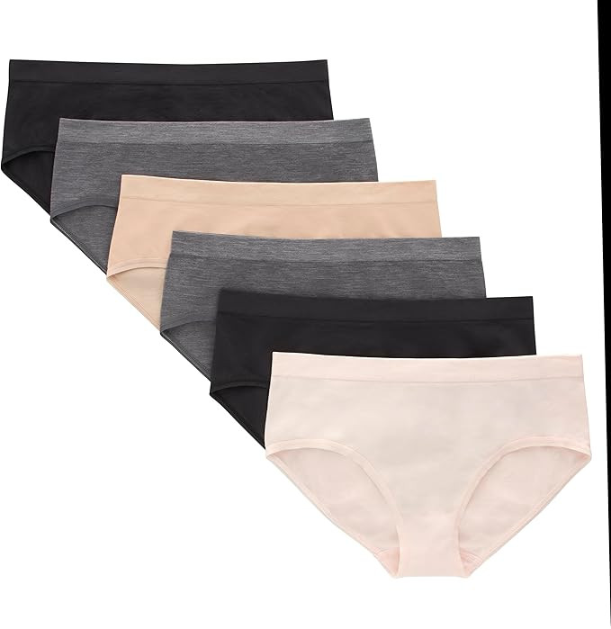 Hanes Tween Girls Underwear, Seamless Girls Panties, Boyshort & Hipster, Assorted Colors, 6-Pack | Amazon (US)