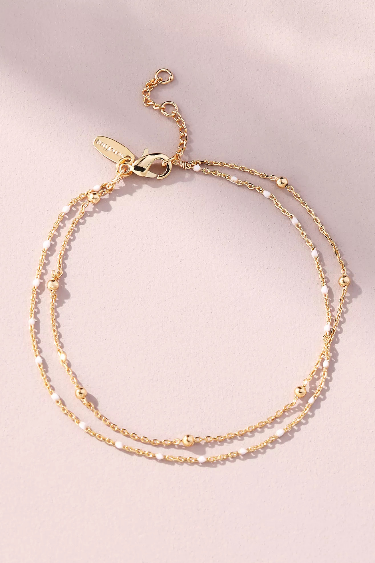 Delicate Jeweled Double-Chain Bracelet | Anthropologie (US)